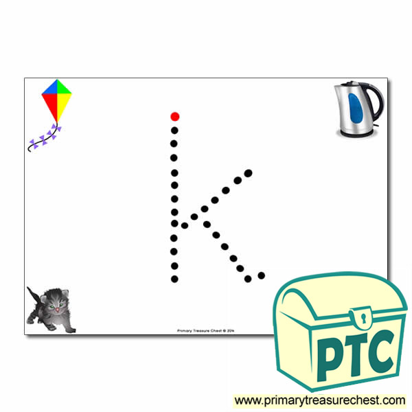 'k' Lowercase Letter Formation Activity - Join the Dots 