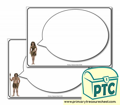 Early Man Themed Speech Bubbles Worksheets