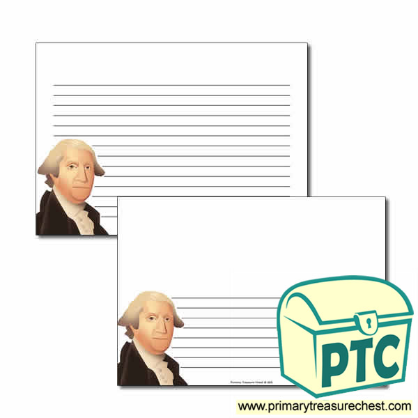 George Washington Themed Landscape Page Border/Writing Frame (narrow lines)