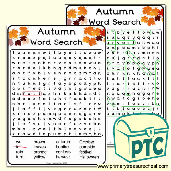  A4 Autumn Word Search (Hard)