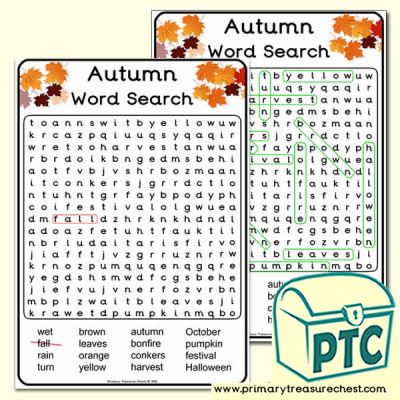  A4 Autumn Word Search (Hard)