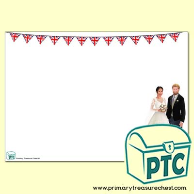 Harry and Meghan Wedding Landscape Page Border - no lines