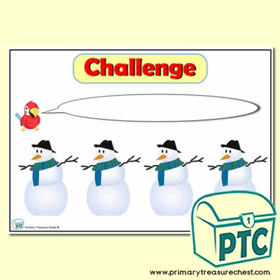 Snowman Number Line Challenge Poster