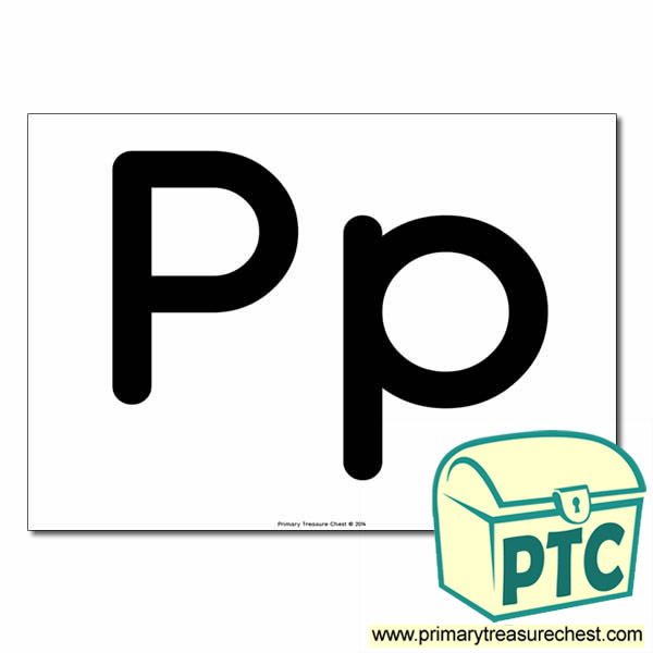 'Pp' Upper and Lowercase Letters A4 poster (No Images)