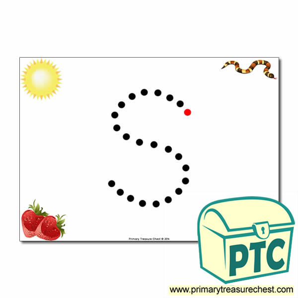 S Lowercase Letter Formation Activity Join The Dots 1 Per A4 Sheet Primary Treasure Chest