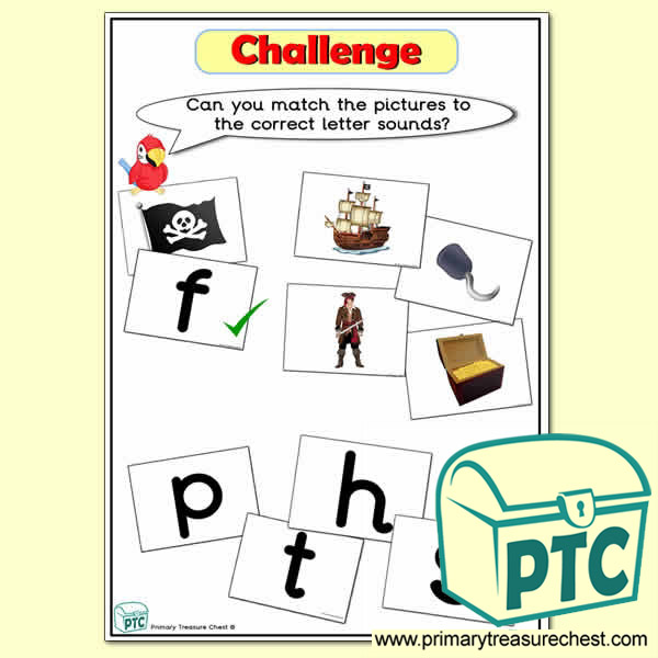 Pirate Phonic Letter Sound Challenge Matching Sounds with Pictures ...