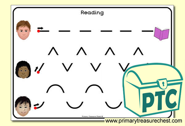 Reading Themed Pre-Writing Activity Sheet - Primary Treasure Chest